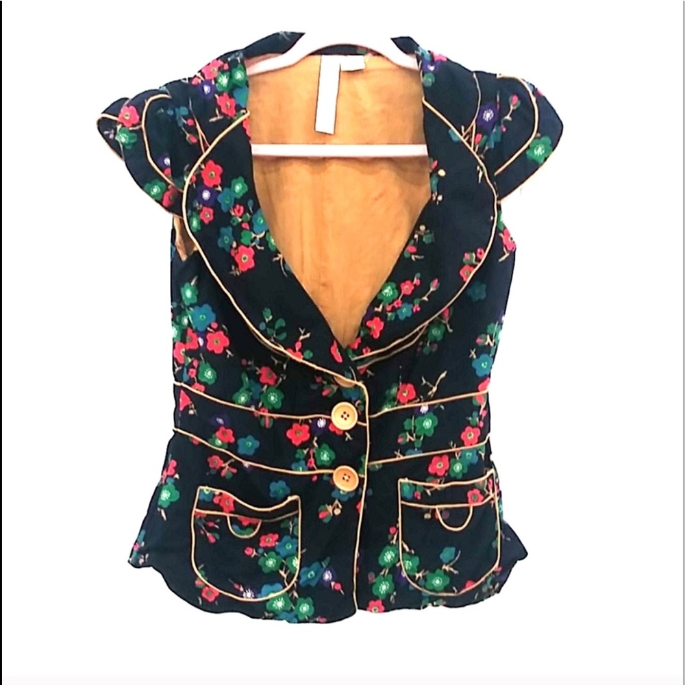 Shop with Velocity black moody floral s/s jacket
